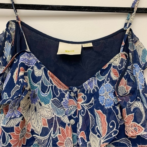 Maeve Anthropologie Mariposa Open Shoulder Ruffled Top - Picture 5 of 11